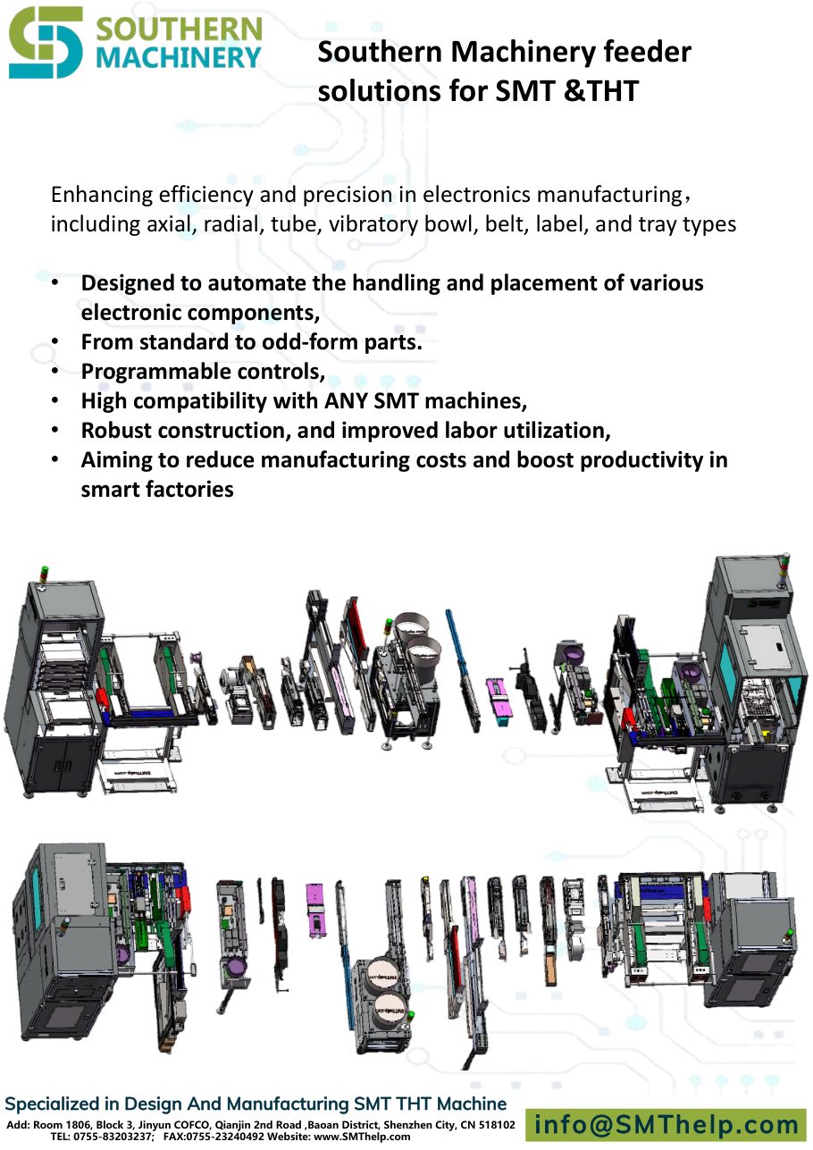 Southern Machinery feeder solutions for SMT and THT