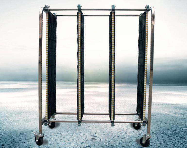 Southern Machinery anti-static PCB turnover cart front view for ESD board handling